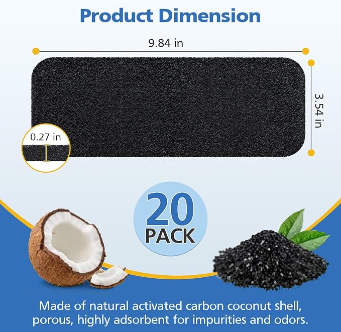 20 Pack Ceiling Fan Filters for Blades, Activated Coconut Shell Carbon Fan - Image 2