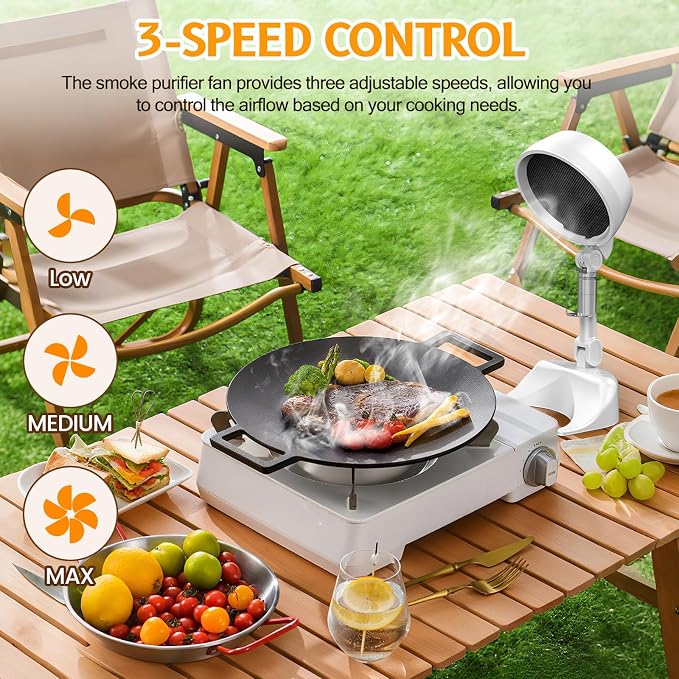 Foldable Air Purifier with 3 Replaceable Filters, 2 in 1 Desktop Electric Smoke - Image 5