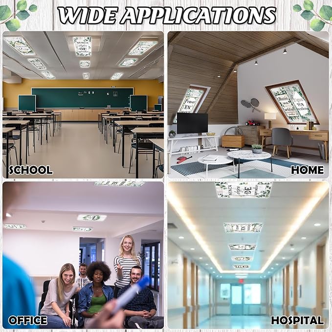 8Pcs Fluorescent Light Covers for Classroom Ceiling Lights, 4 x 2 Feet - Image 8