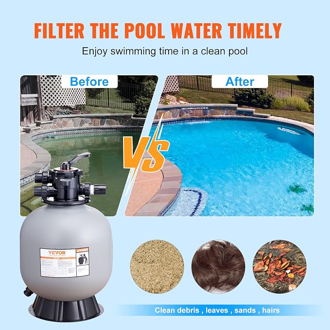 VEVOR 22 Inch Sand Filter, Above Inground Swimming Pool Sand System - Image 6