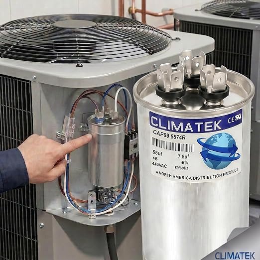 ClimaTek 55 + 7.5 MFD 370/440 Volt Dual Run Capacitor CAP99-5574R | 55/7.5 | - Image 4