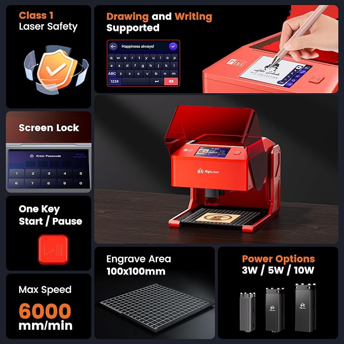 AlgoLaser 10W Smart Laser Engraver Machine, Class 1 Portable Laser Cutter - Image 3