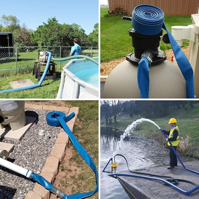 Eastrans 2.5" x 25 FT Blue PVC Lay-Flat Backwash Hose - Image 8