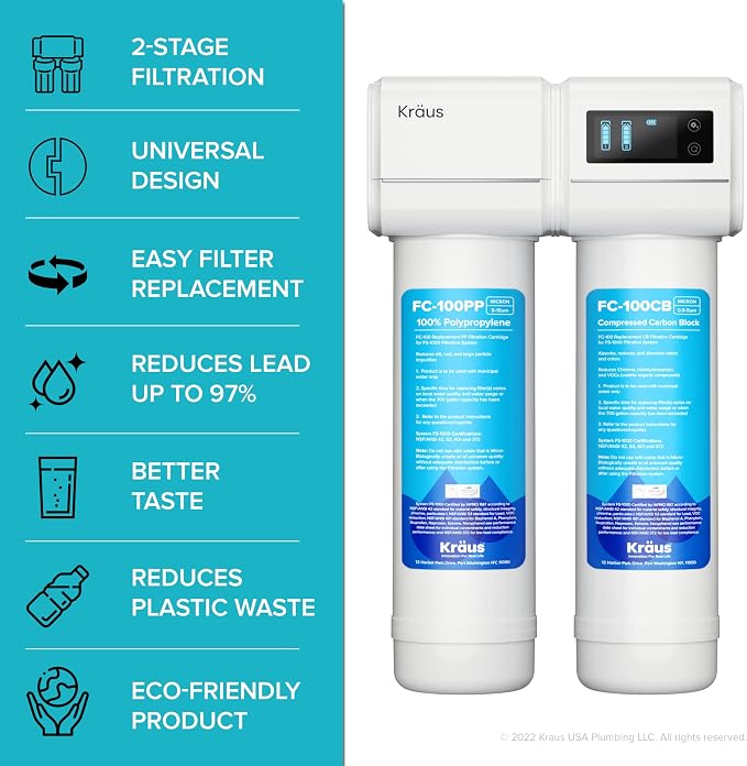 KRAUS Purita 2-Stage Carbon Block Under-Sink Water Filtration System - Image 15