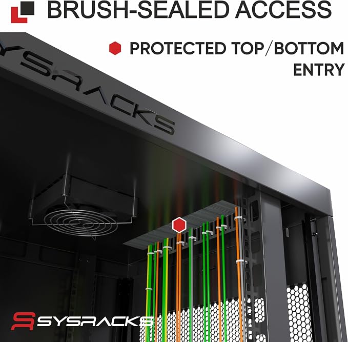 Sysracks 18U Wall Mount Server Rack Cabinet, 19” Locking Network Rack, 24” Deep - Image 5