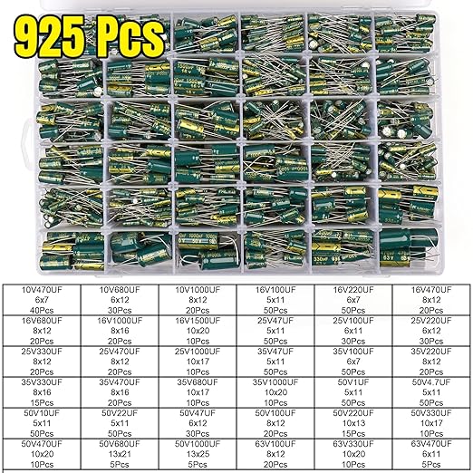 925Pcs 36Values Aluminum Electrolytic Capacitor Assortment Kit Lowesr - Image 2