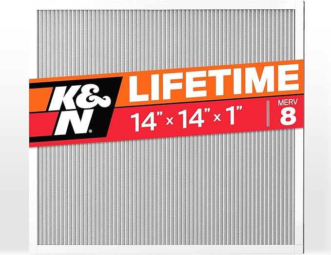 K&N 14X14X1 HVAC Furnace Air Filter, Lasts a Lifetime, Merv 8, the Last HVAC by KNEngineeringInc