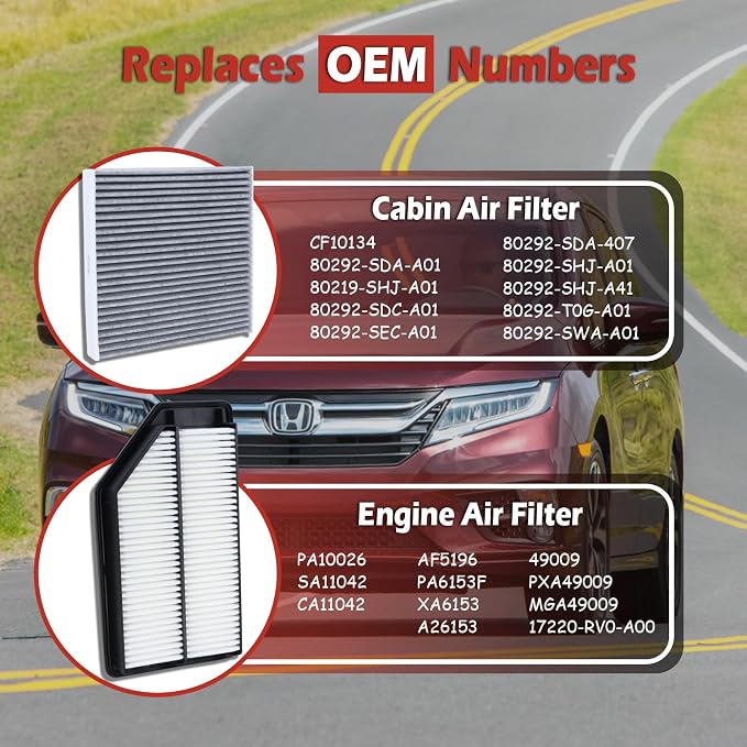 17220-RV0-A00 Engine Air Filter and 80292-SDA-A01 Cabin Air Filter kit - Image 3