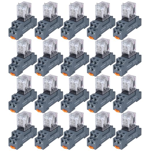 20PCS Electromagnetic Power Relay, 8-Pin 10A 24 DC Relay Coil by VAMRONE