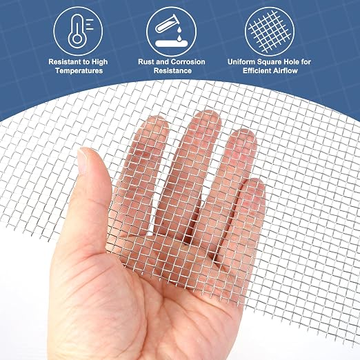 uxcell 6 Mesh 39" x 12" Woven Wire Mesh, 304 Stainless Steel Air Vent Filter - Image 5
