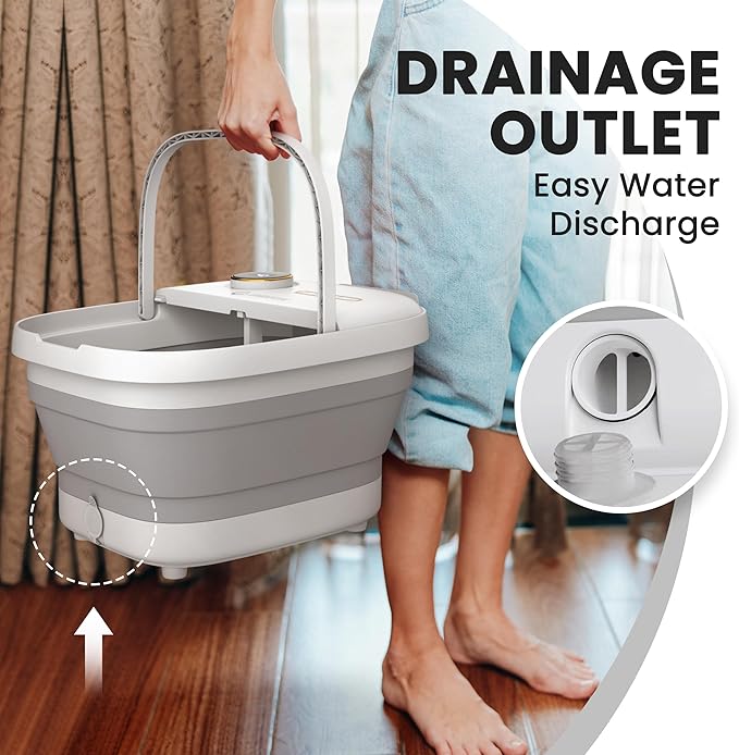Gideon Foot Spa Massager & Heated Foot Bath, Luxury Therapeutic Massager with Lights and Bubbles