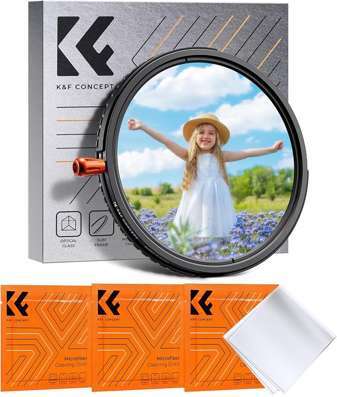 K&F CONCEPT 72mm Black Diffusion Mist Effect 1/4 & Variable ND2-32 & Circular by KFCONCEPT