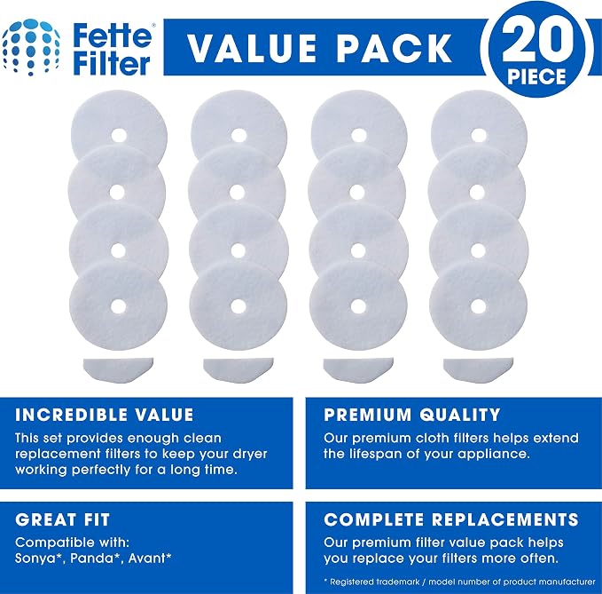 Fette Filter -Premium Material Dryer Exhaust Filters Compatible - Image 2
