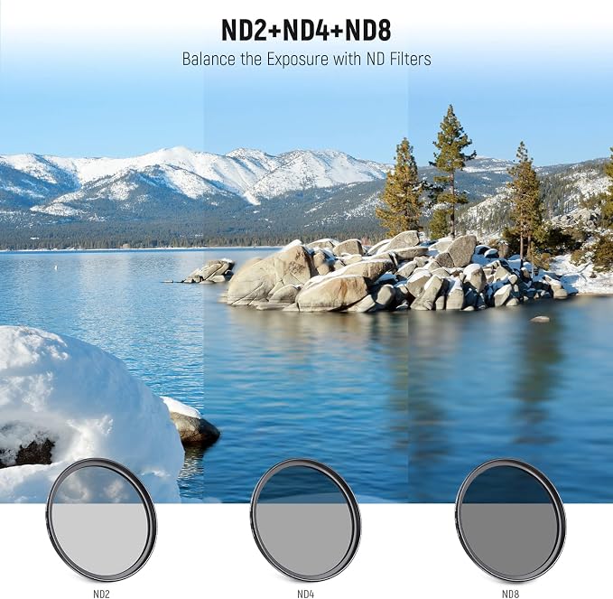 NEEWER 77mm ND2/4/8, UV/CPL/FLD Filter Kit - Image 2