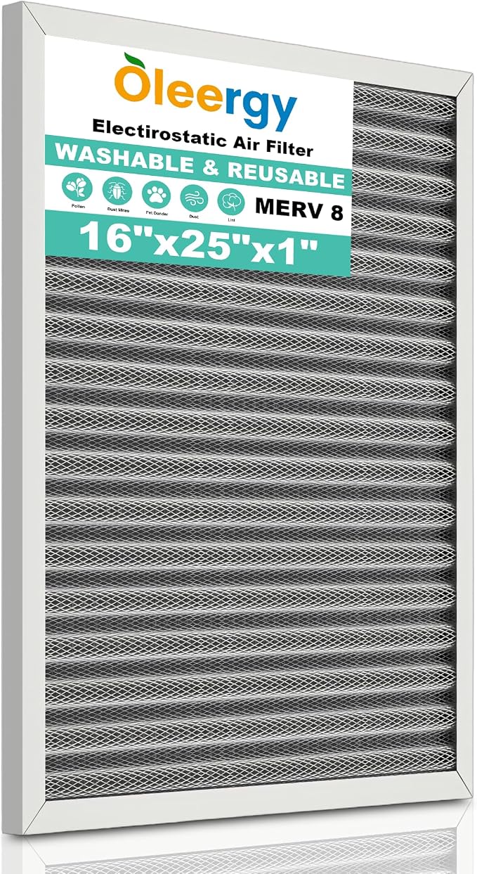 16X25x1 HVAC Furnace Air Filter, Lasts a Lifetime, Washable Reusable by Unknown