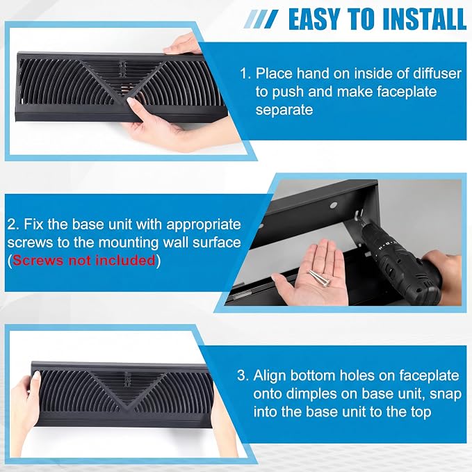 Yaocom 10 Pack Baseboard Register Vent 24 Inch Duct Opening Size Vent Covers - Image 4