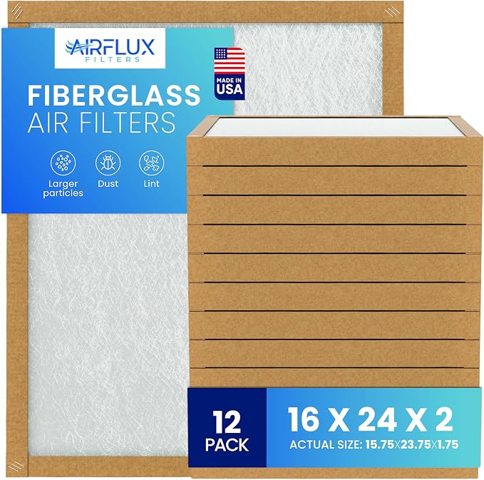 Fiberglass Air Filter -16x24x2Air Filter 12 Pack by Unknown