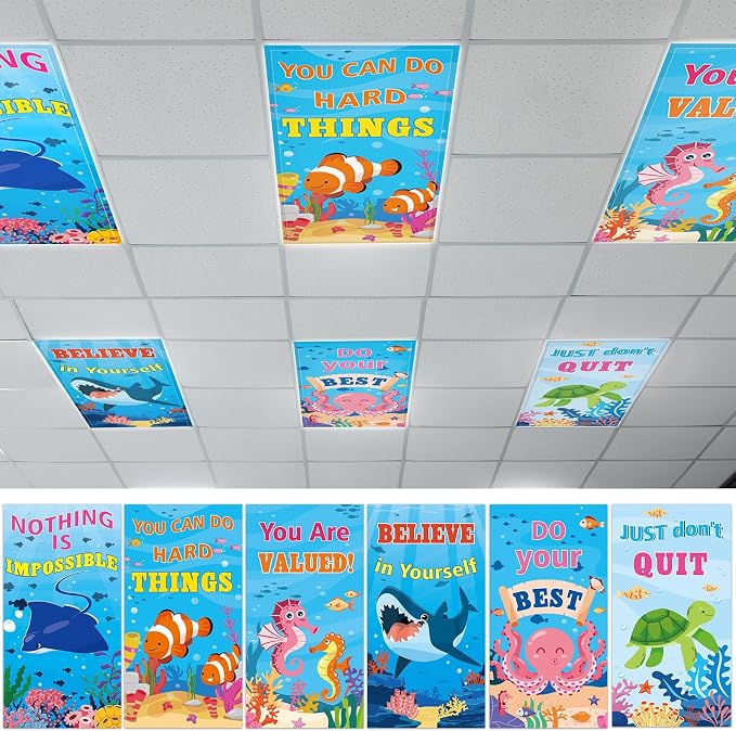 6 Pcs Fluorescent Light Covers by Wiooffen