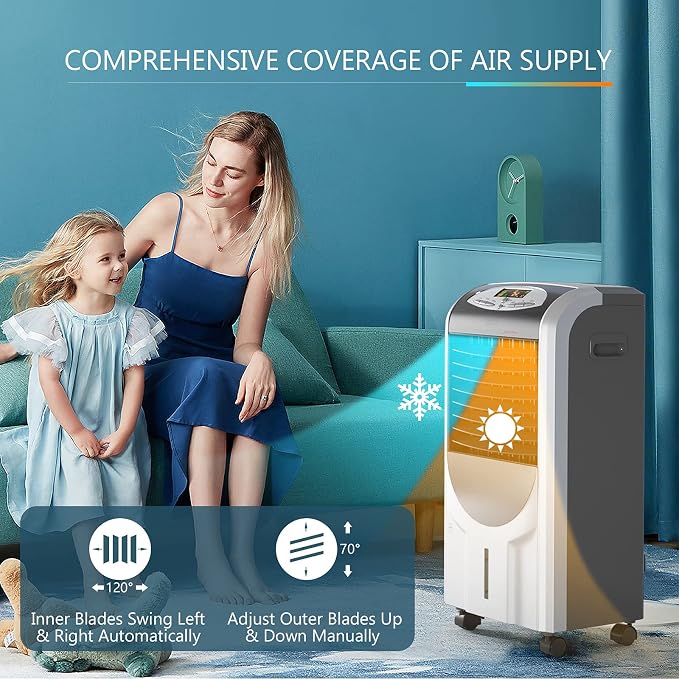 GOFLAME Air Cooler and Heater, Portable Evaporative Air Cooling Fan Filter - Image 5