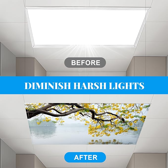 2 Pack Fluorescent Light Covers- 4 x 2 Feet Magnetic Ceiling Light Cover Room - Image 5