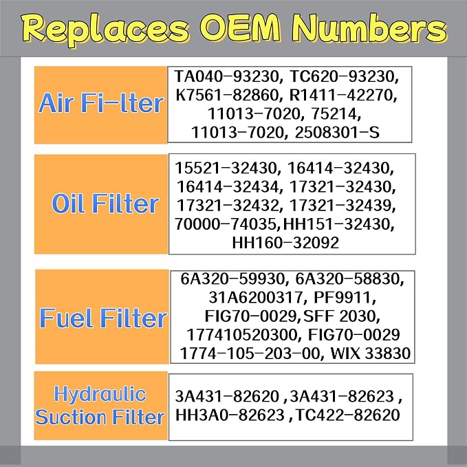 Filter Maintenance Kit TA040-93230 HH164-32430 6A320-59930 HH3A0-82623 - Image 6