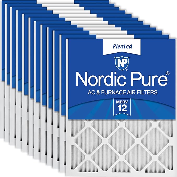 Nordic Pure 14x20x1 Pleated MERV 12 Air Filters 12 Pack by NordicPure