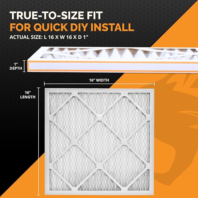 Tiger Tough 16x16x1 Air Filter MERV 8 MPR 600-800, High-Performance Pleated - Image 2