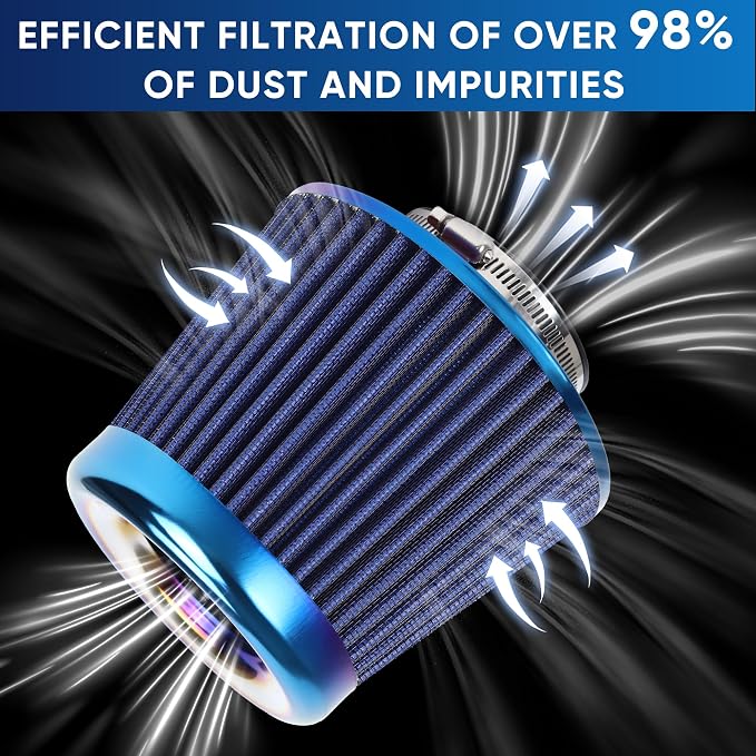 Universal Cold Air Intake Filter Clamp-On Replacement Air Filter Flange - Image 4
