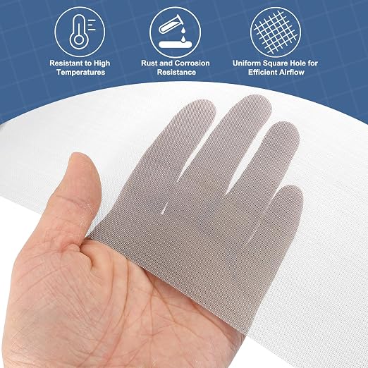 uxcell 60 Mesh 79" x 10" Woven Wire Mesh, 304 Stainless Steel Air Vent Filter - Image 5