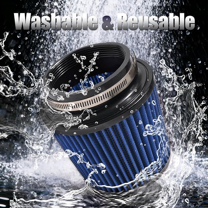 4" Inlet Car Performance Reusable Cold Air Intake Filter Universal 100mm - Image 2