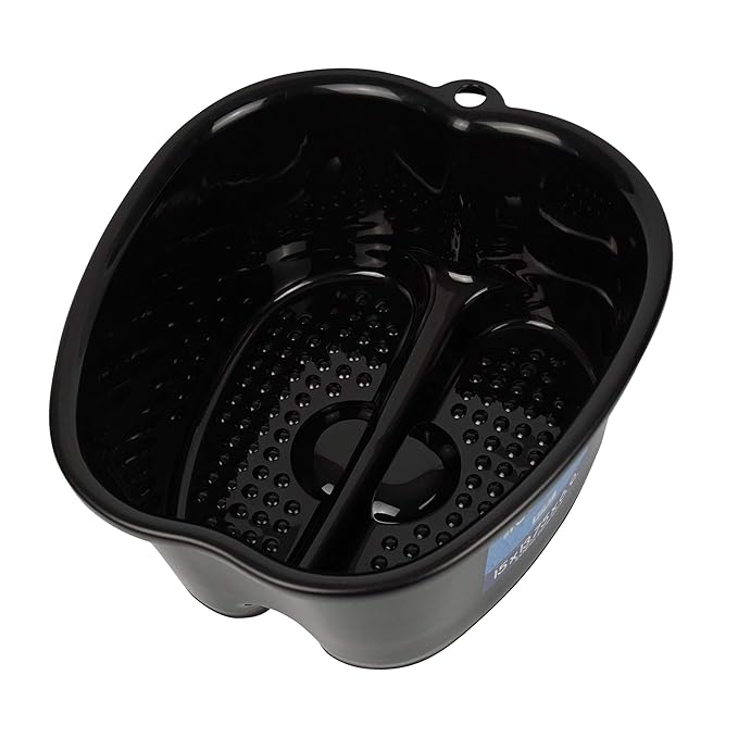 Mantello Foot Soaking Tub- Extra Large Pedicure Bowl - Foot Bath Basin - Home Foot Spa (Black)