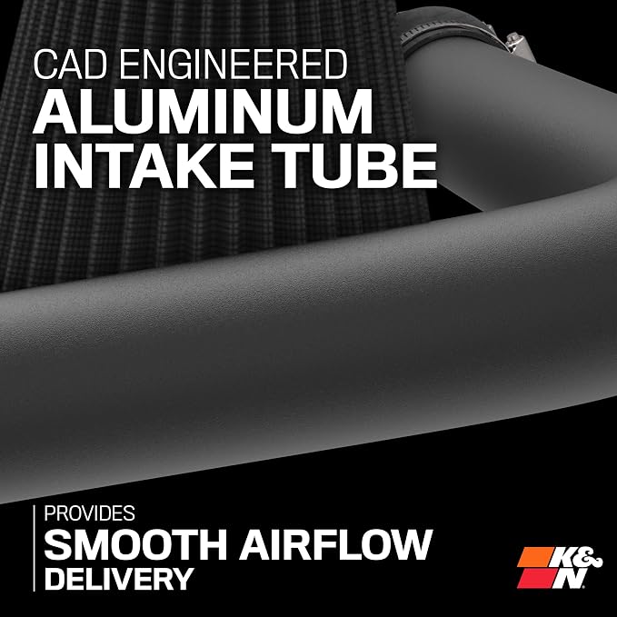 K&N Cold Air Intake System: Dry-Flow Air Filter, Increase Performance & Towing: - Image 5