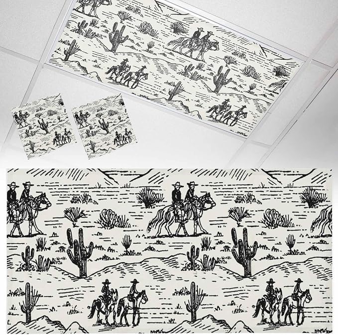 2 Pack Fluorescent Light Cover, Western Cowboys Light Covers by Unknown