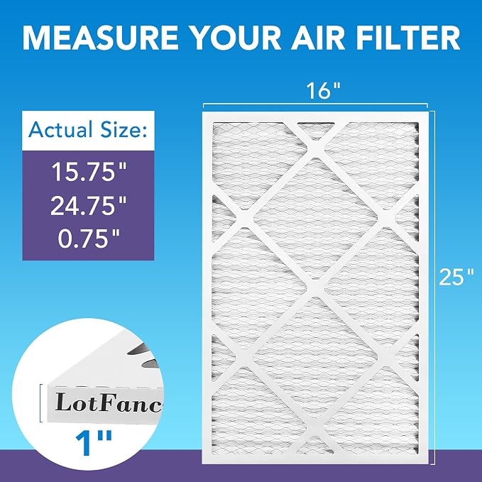 LotFancy 16x25x1 Air Filter MERV 11 4-Pack, Electrostatic Pleated AC Furnace - Image 2