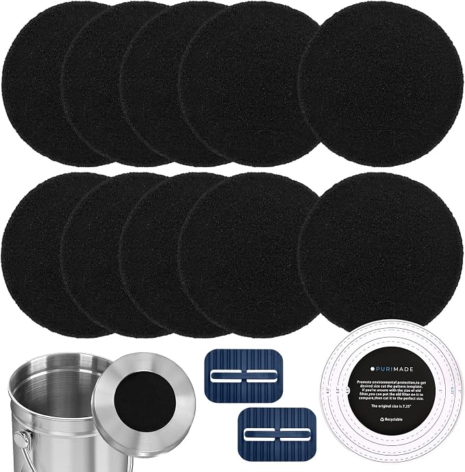PURIMADE 10Pack 7.25 Inch Charcoal Filters by DailyTreasures