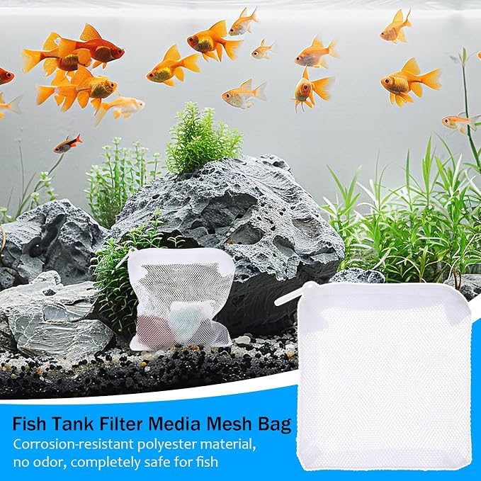 15Pcs Aquarium Filter Media Bags, Mini Fish Tank Media Mesh Filter Bags Reusable - Image 5