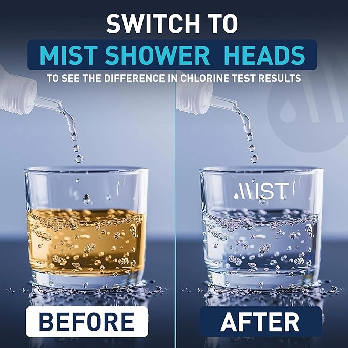 Mist Shower Filter Head for Hard Water Improves Skin, Hair, and Nails - 5 Modes High Output Filtered Shower Head with Filter Softens Water and Removes Chlorine and Heavy Metals, Matte Black