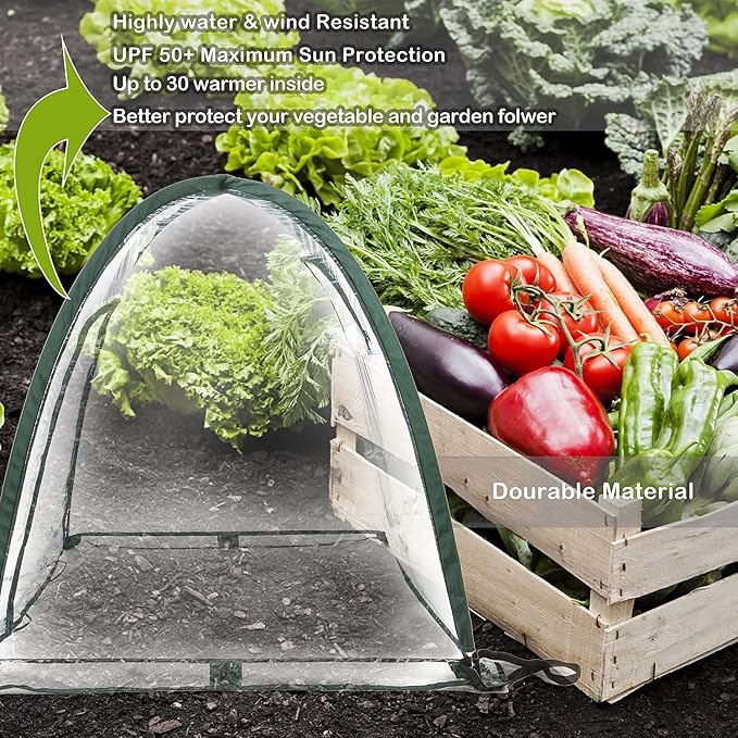Porayhut Pop Up Greenhouse Cover Flower House, Mini Gardening Plant Sunshine - Image 4