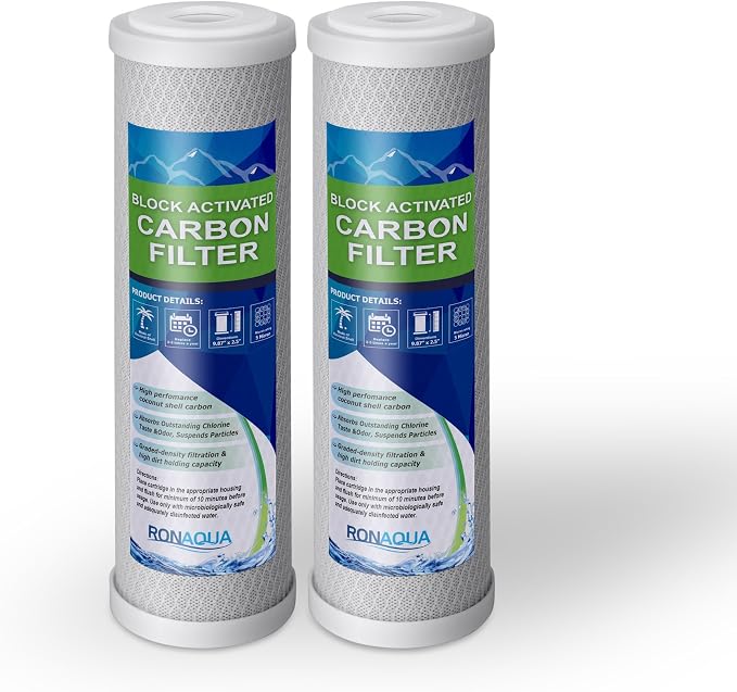 Block Activated Carbon Coconut Shell Water Filter Cartridge 5 Micron by Ronaqua