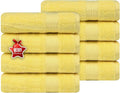 Ample Decor Hand Towel 18 X 28 Inch Pack of 8 600 GSM 100% Cotton,Oeko Tex Certified Soft Absorbent Thick Durable Premium Quality, for Hotel, Bathroom,Spa,Daily Use,Gym-Machine Washable-Yellow
