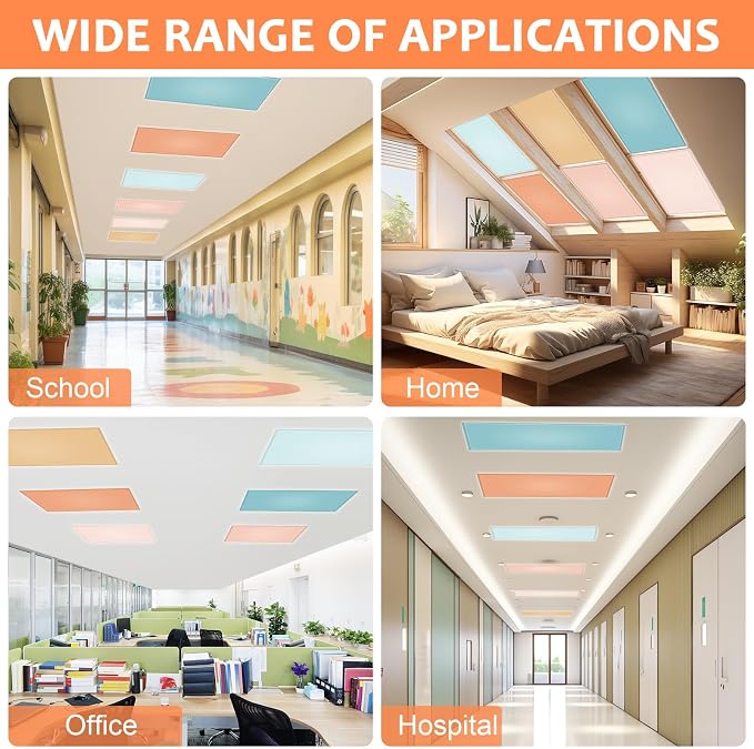 QOUBAI 6PCS Fluorescent Light Covers, 4x2 Feet Magnetic Light Cover Fluorescent - Image 6