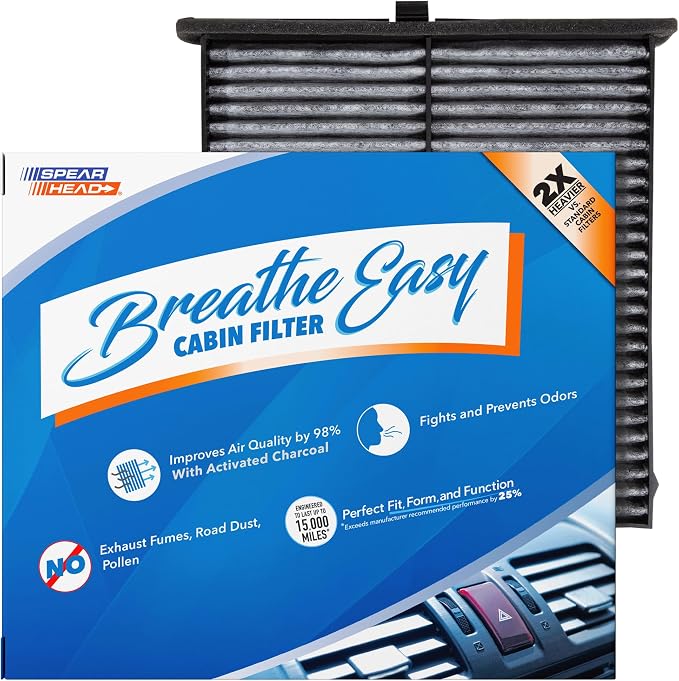 Spearhead Odor Defense Breathe Easy AC & Heater Cabin Filter | Fits 2014-2018 by SPEARHEAD