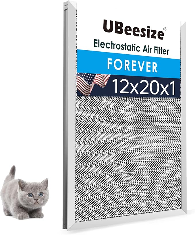 UBeesize 12x20x1 Air Filter HVAC AC Furnace Filter, MERV 8, Reusable Washable by UBeesize
