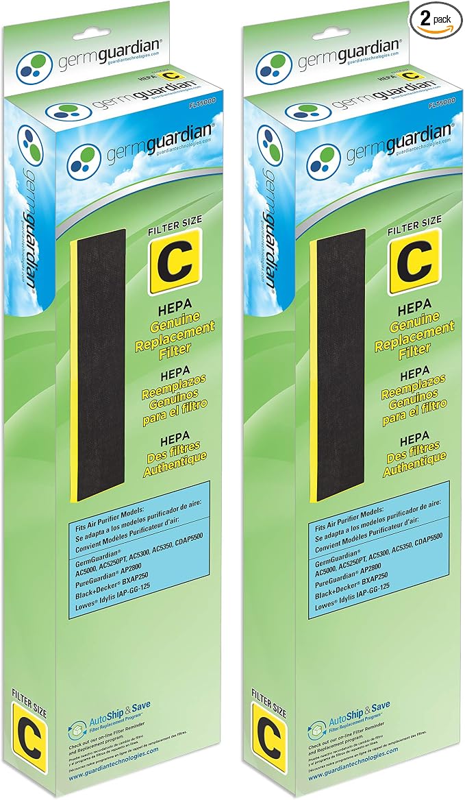 GermGuardian Air Purifier Filter FLT5000 Genuine HEPA Replacement Filter C by GuardianTechnologies