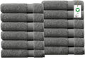Delara 100% Organic Cotton Towels 650 GSM Plush Feather Touch Quick Dry Wash Cloth, Pack of 12 GOTS Certified, Oeko-Tex Green Certified, Organic Cotton Wash Cloth, 13"X13"