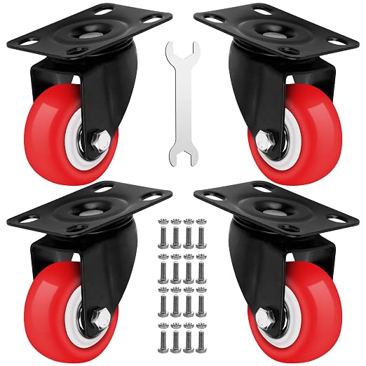 2 Inch Heavy Duty Casters Set of 4, Scratch Resistant & 360 Degree Rotatable by Castrek
