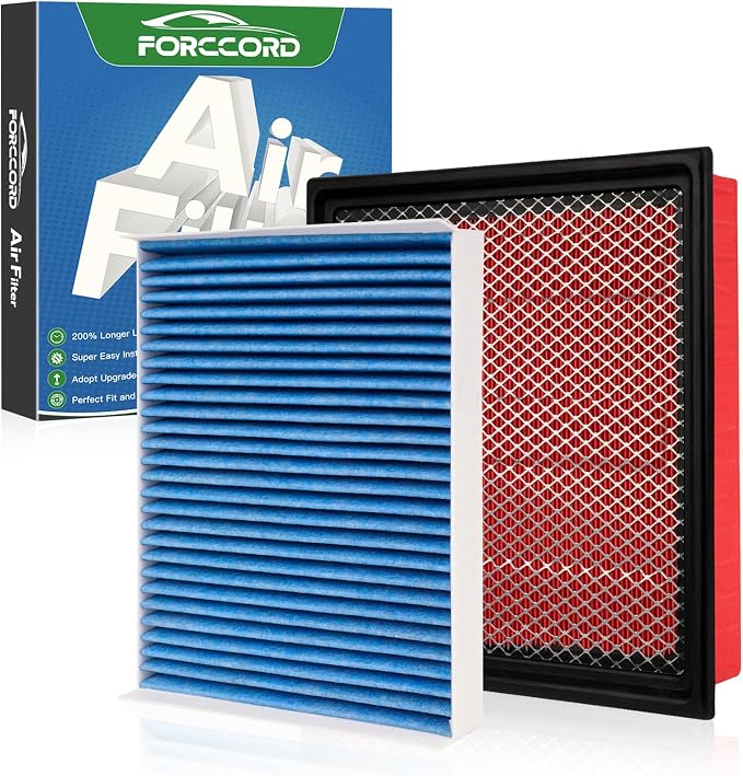Cabin and Engine Air Filter fit by Forccord