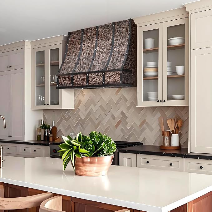CT Copper Tailor Sloped Copper Vent Hood Wall Mount, 610 CFM Exhaust Fan - Image 5