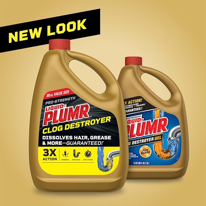 Clorox Liquid-Plumr Pro-Strength Clog Destroyer, Liquid Drain Cleaner, 80 Fluid - Image 2