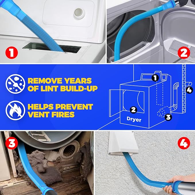 Holikme Dryer Vent Cleaner Kit 2 Pieces - Image 3